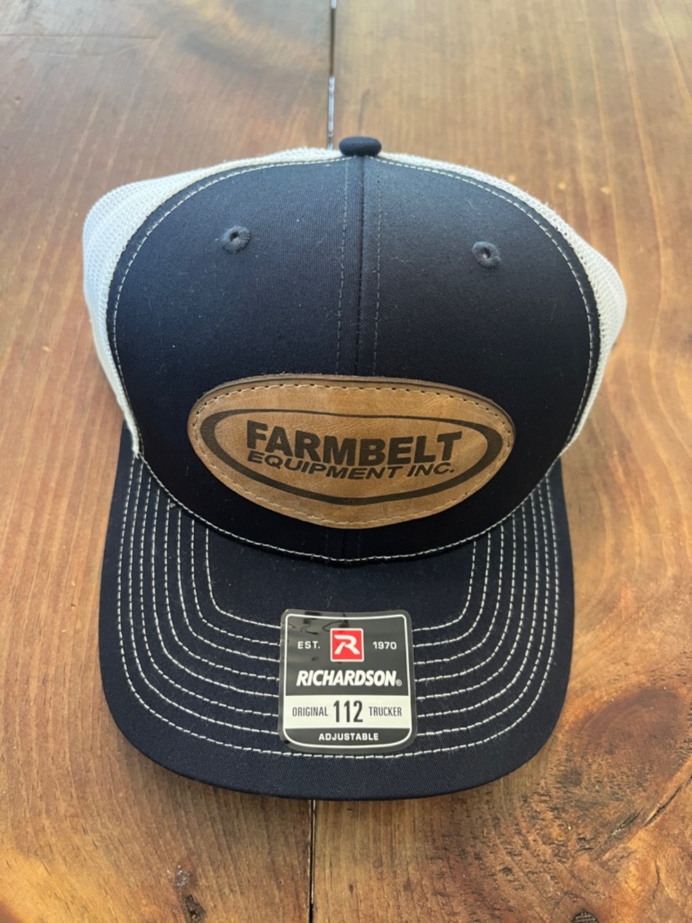 Richardson Navy & White FarmBelt Equipment Trucker Hat